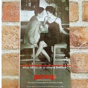 1988 Beefeater What did you do to deserve? Sexy Couple - Original Retro PRINT AD